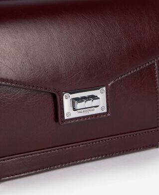 The Kooples WOMEN BORDEAUX emily small bag in burgundy cracked leather