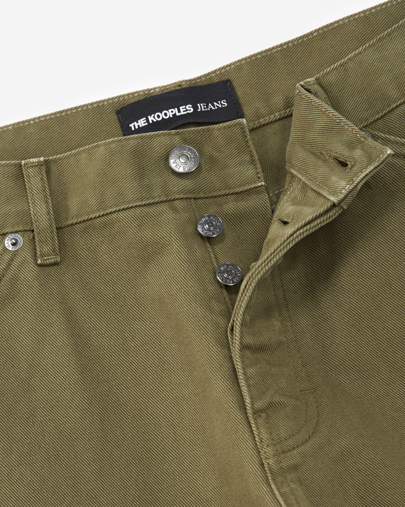 The Kooples MEN KAKI khaki straight-cut jeans w/ five pockets
