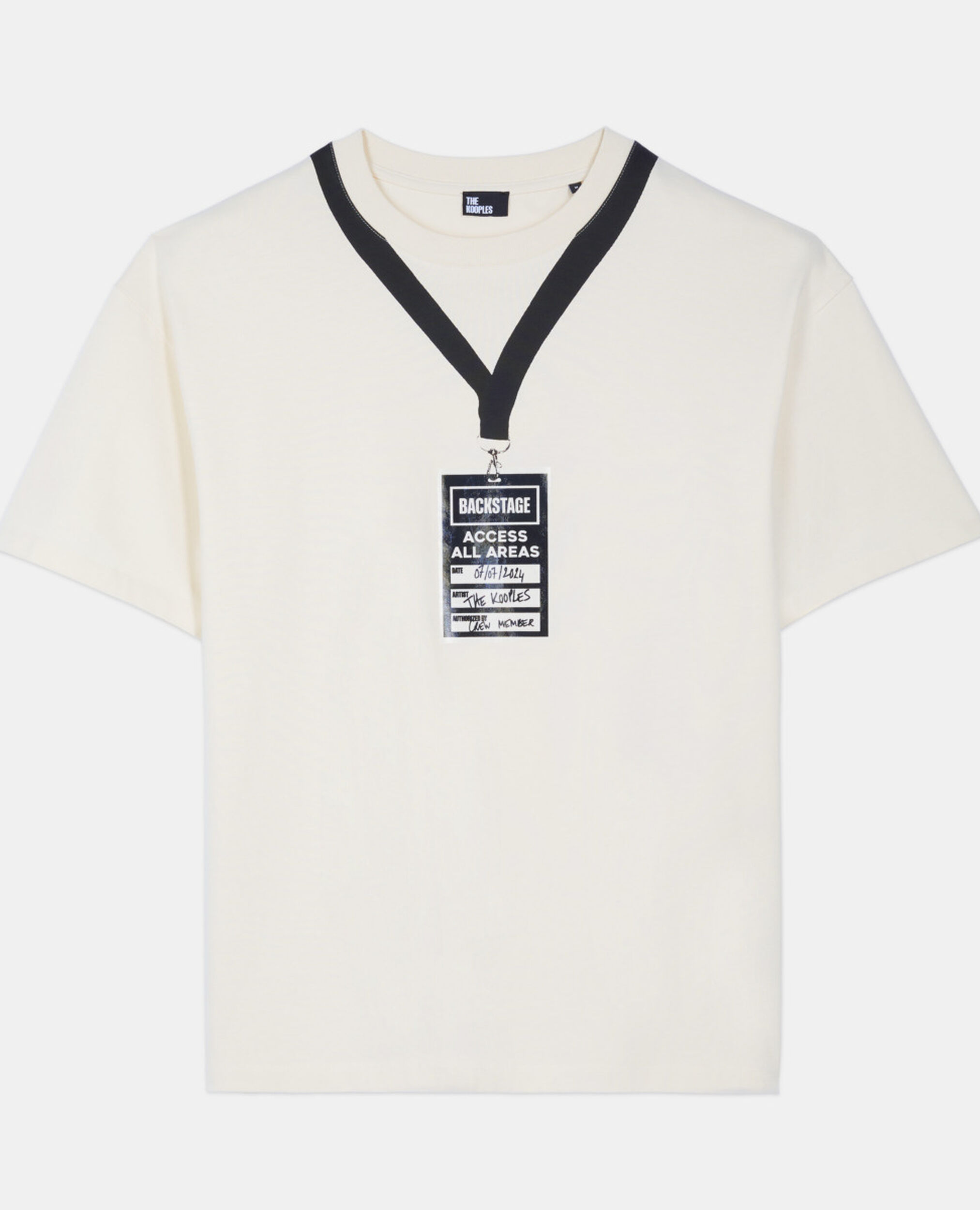Weißes T-Shirt mit Backstage-Siebdruck, ECRU, hi-res image number null