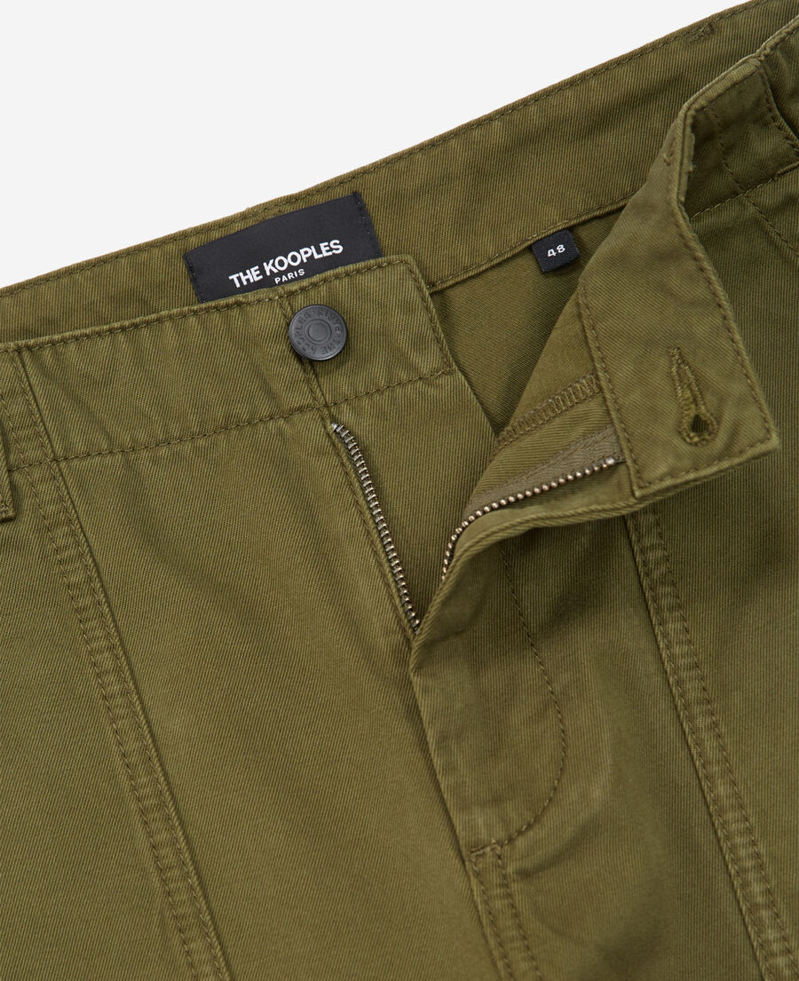 The Kooples MEN DARK KAKI beige chino pants with side pockets