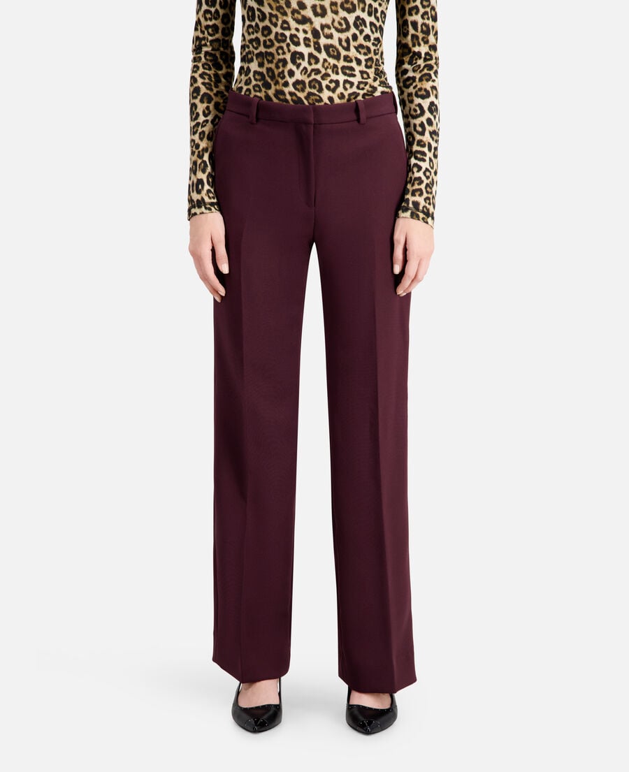 The Kooples FEMME BURGUNDY pantalon tailleur bordeaux en crêpe