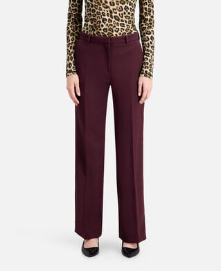 The Kooples FEMME BURGUNDY pantalon tailleur bordeaux en crêpe
