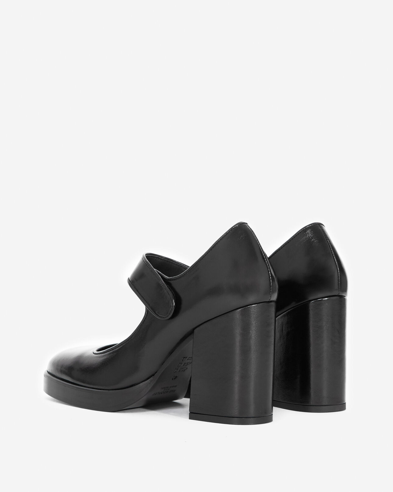 The Kooples FEMME BLACK babies noires cuir vernis talons scratch