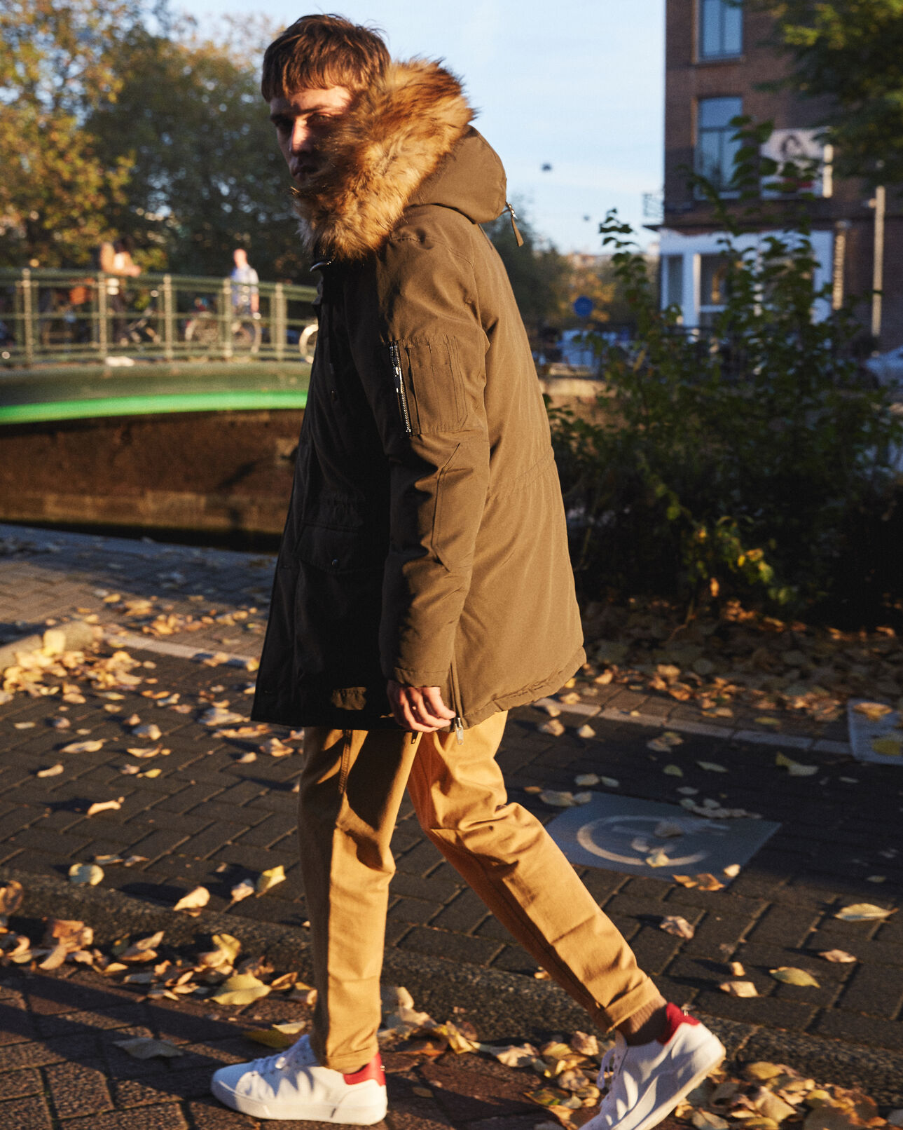 The Kooples MEN KAKI oversized khaki parka