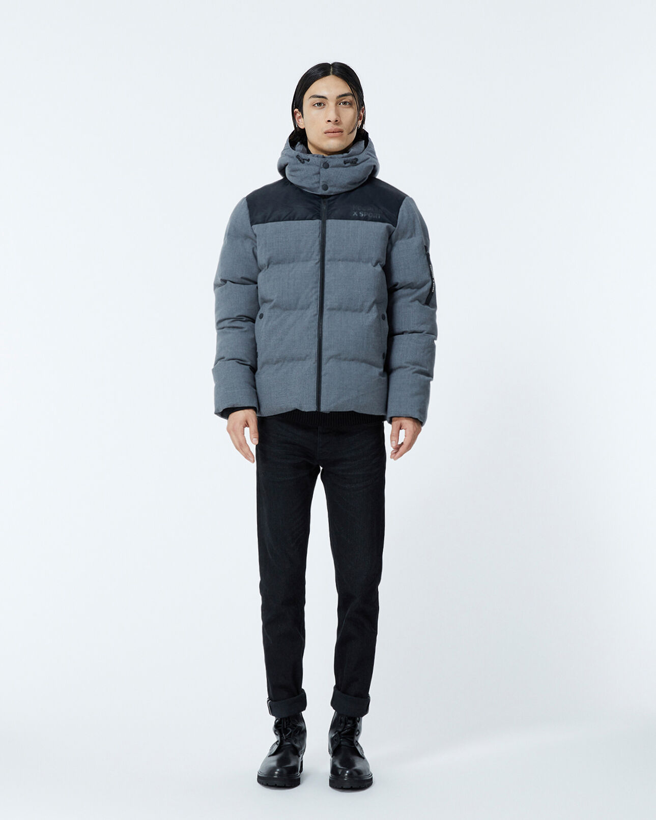 The Kooples HOMME ANTHRACITE doudoune matelassée gris anthracite