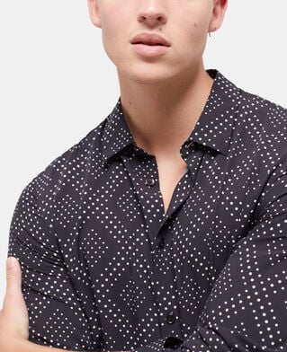The Kooples HERREN BLACK WHITE bedrucktes hemd mit klassischer kragen