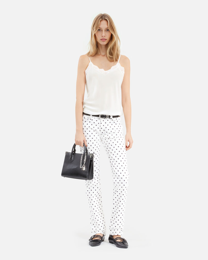The Kooples MUJER ECRU camiseta interior blanco crudo seda