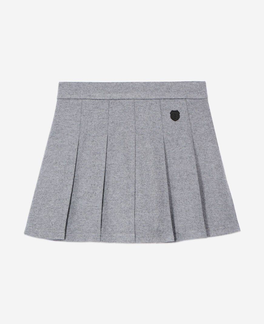 The Kooples FEMME GREY MELANGE jupe courte plissée grise