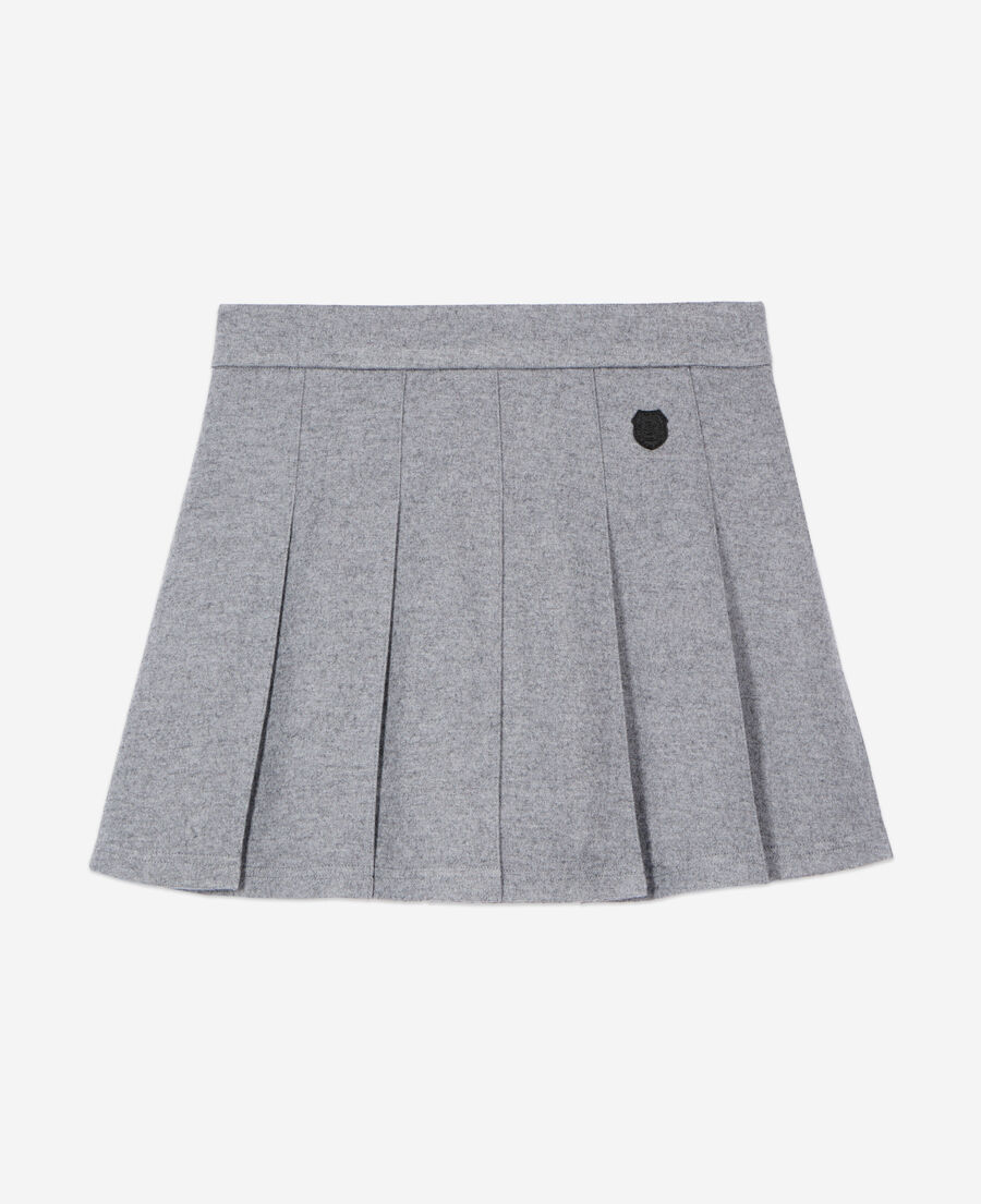 The Kooples FEMME GREY MELANGE jupe courte plissée grise