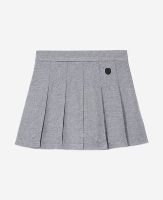The Kooples FEMME GREY MELANGE jupe courte plissée grise