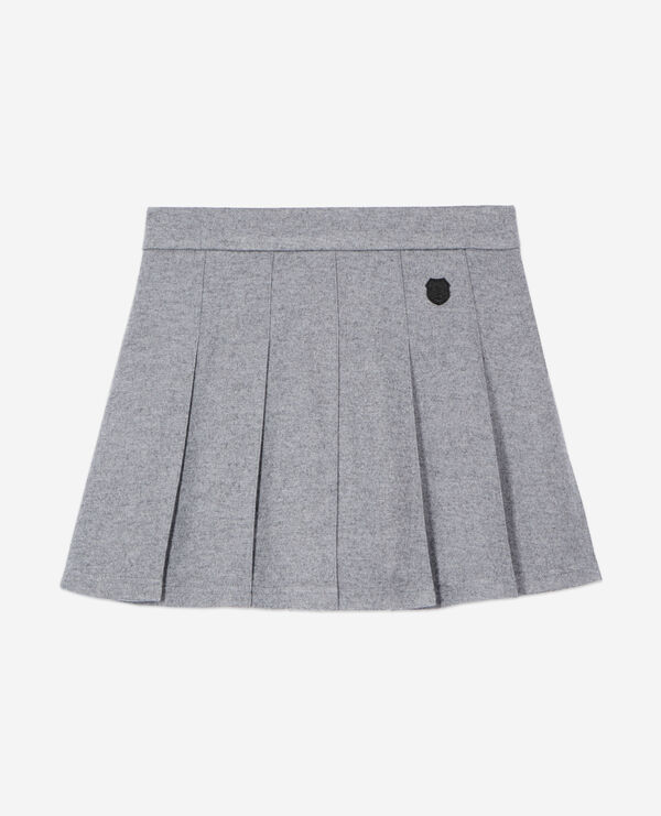 The Kooples FEMME GREY MELANGE jupe courte plissée grise