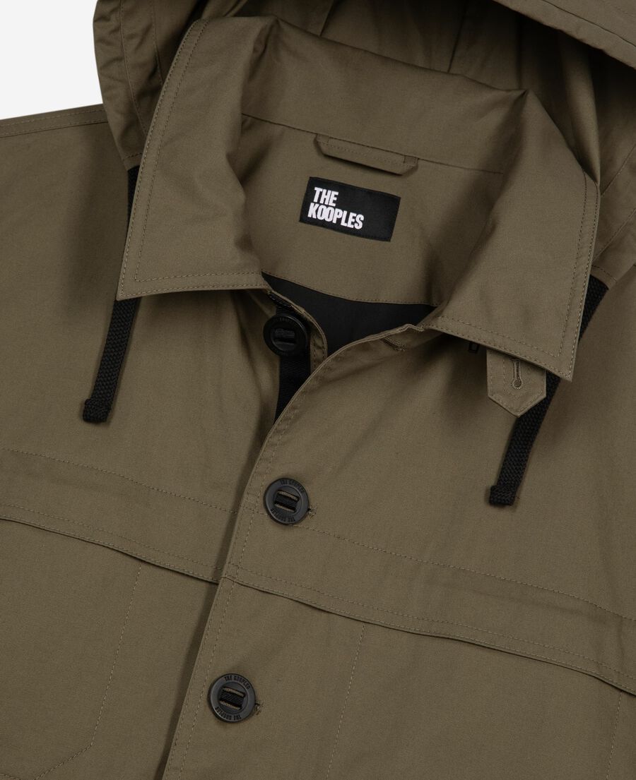 The Kooples HOMME KAKI parka courte à capuche kaki