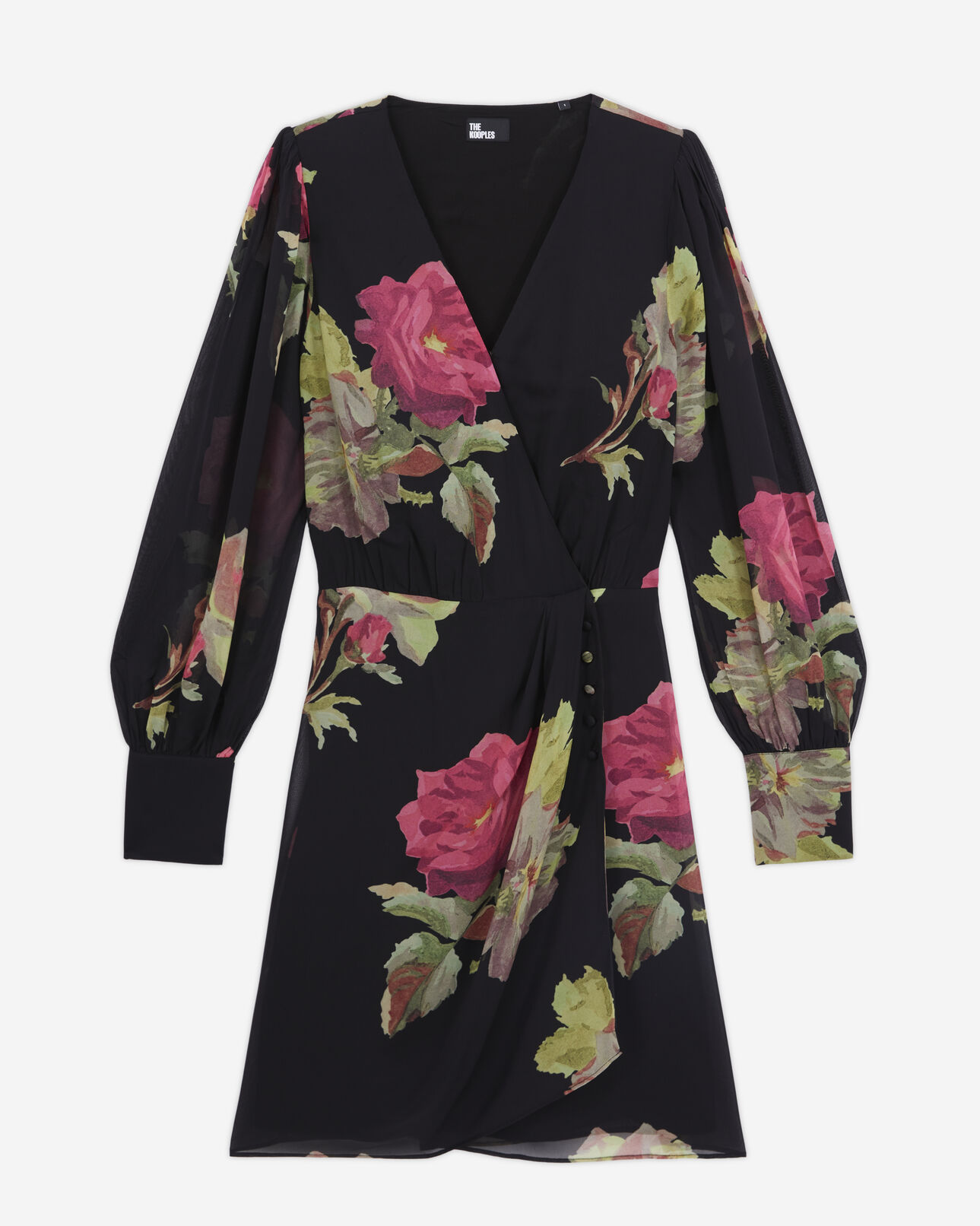 The Kooples WOMEN PINK BLACK short printed dress