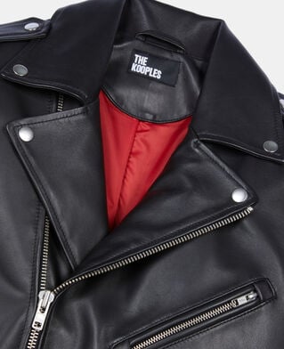 The Kooples MEN BLACK black leather biker jacket
