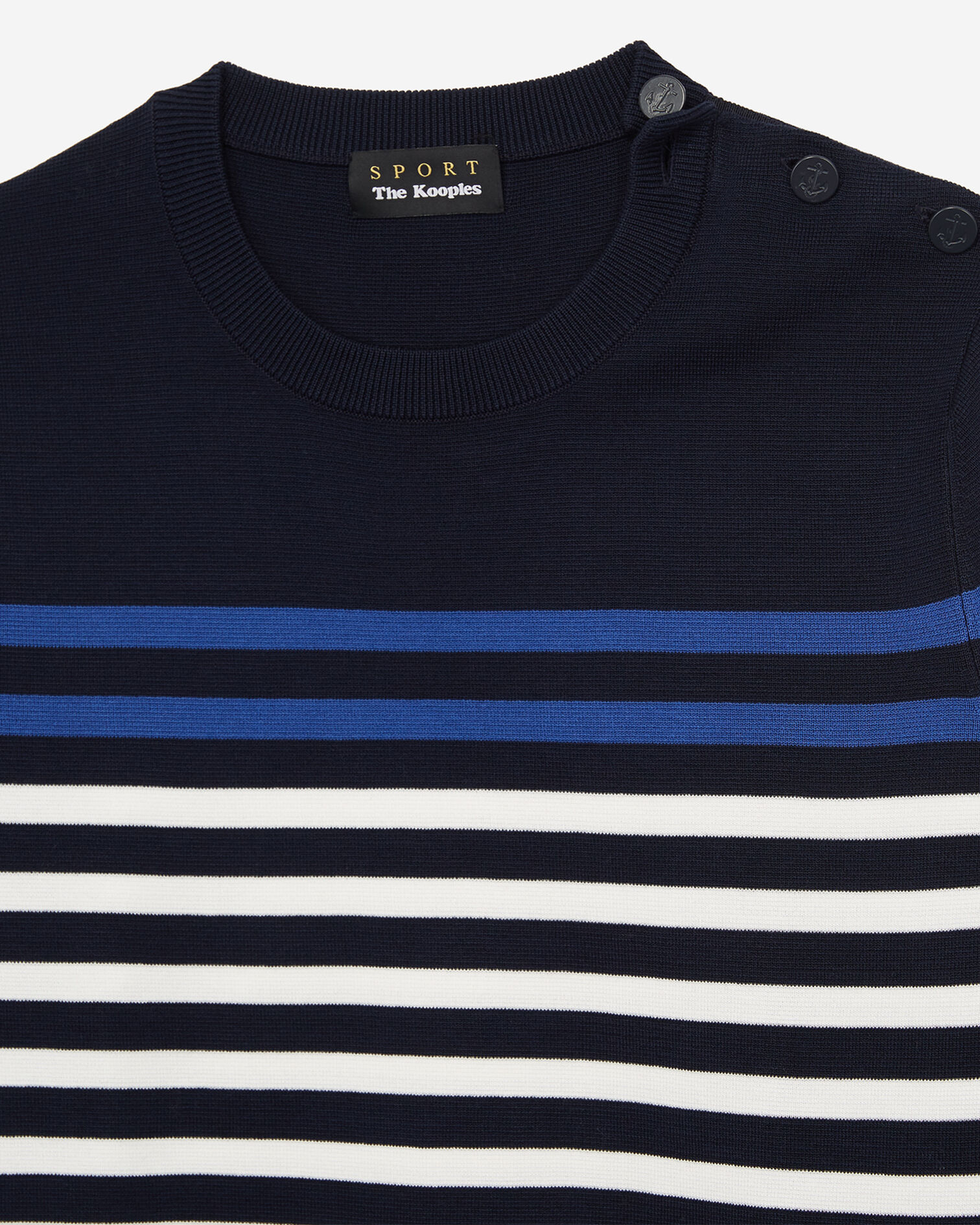 Midnight blue sweater with white stripes, OFF WHITE / BLUE / NAVY, hi-res image number null