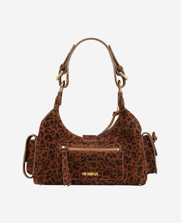 The Kooples FEMME LEOPARD sac amelia en cuir suède imprimé léopard