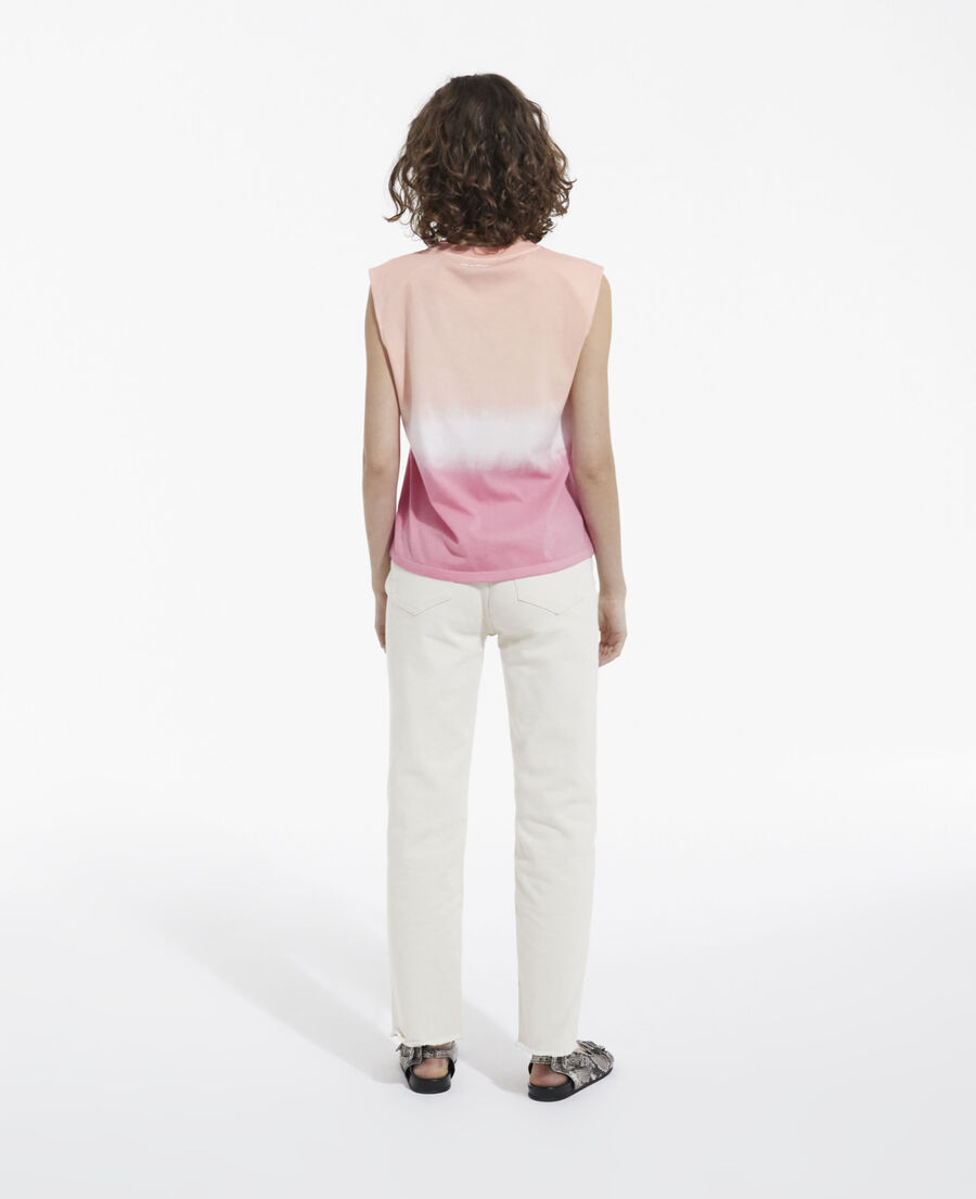 t-shirt aus baumwolle in rosa und weiß