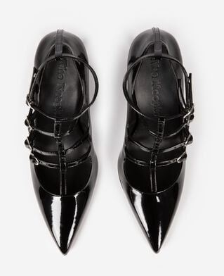 The Kooples WOMEN BLACK heeled pumps with black straps