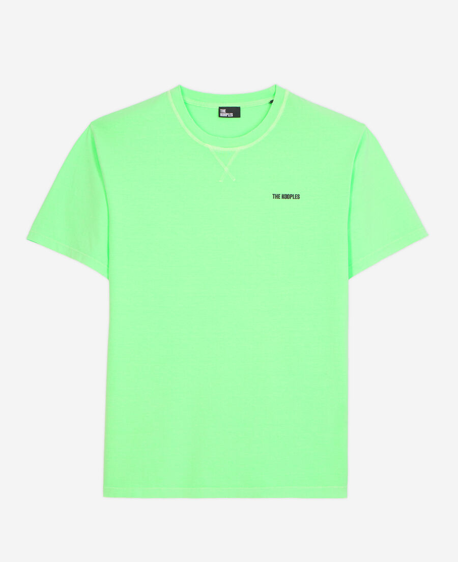 t-shirt homme vert fluo avec logo