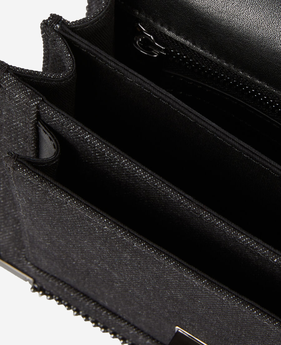 The Kooples F BLACK DENIM emily black denim chain bag