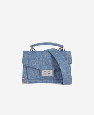 The Kooples DAMEN BLUE WASHED neue blaue nano-tasche emily aus denim
