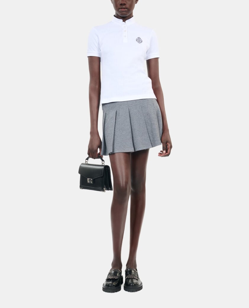 The Kooples F WHITE white piqué cotton polo t-shirt