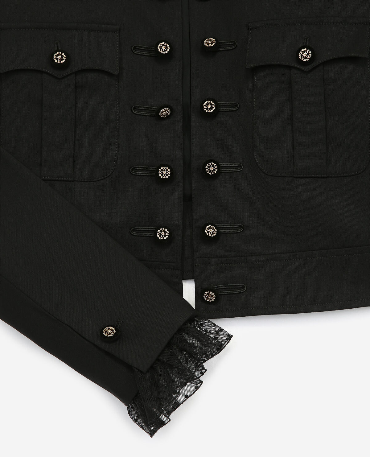 Black military style jacket sales