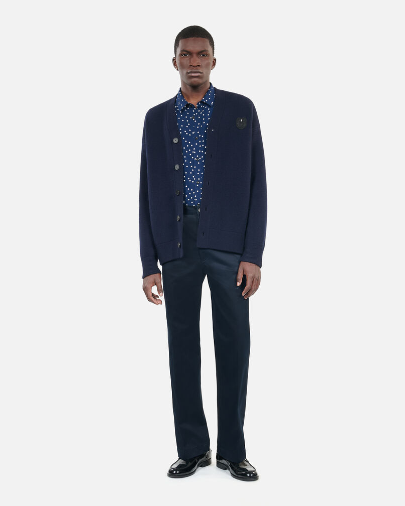 The Kooples HOMME NAVY cardigan en laine bleu marine