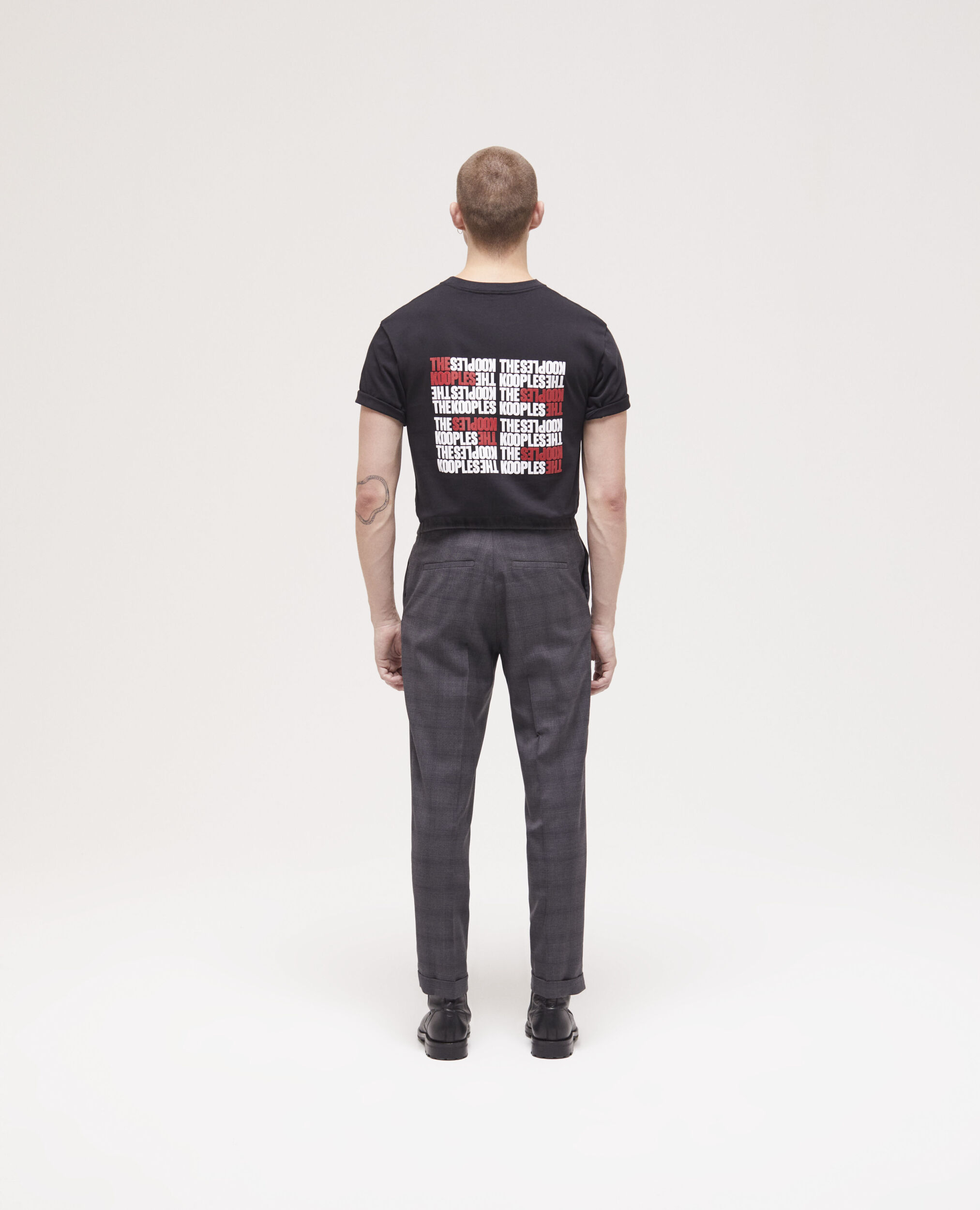 Pantalon de costume à motif, BLACK, hi-res image number null