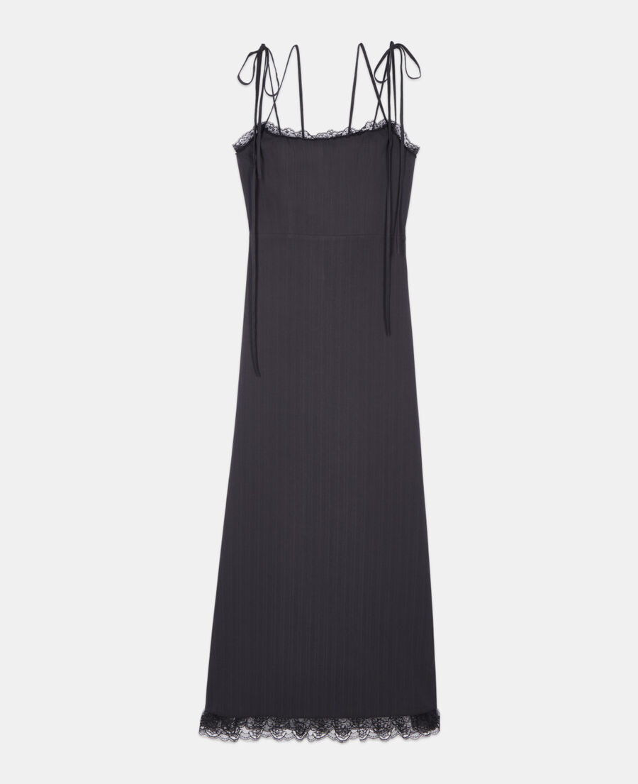 The Kooples F BLACK long black dress with lace