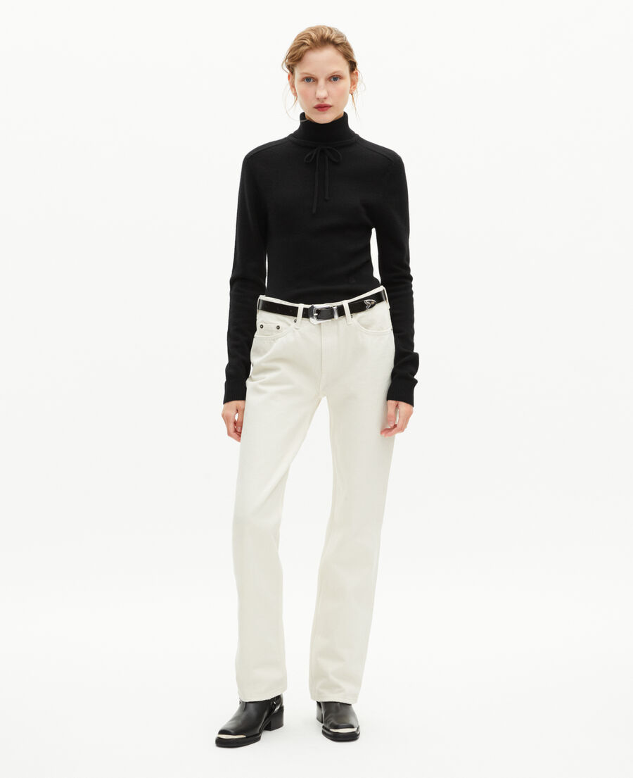 The Kooples FEMME BLACK pull col roulé en cachemire noir
