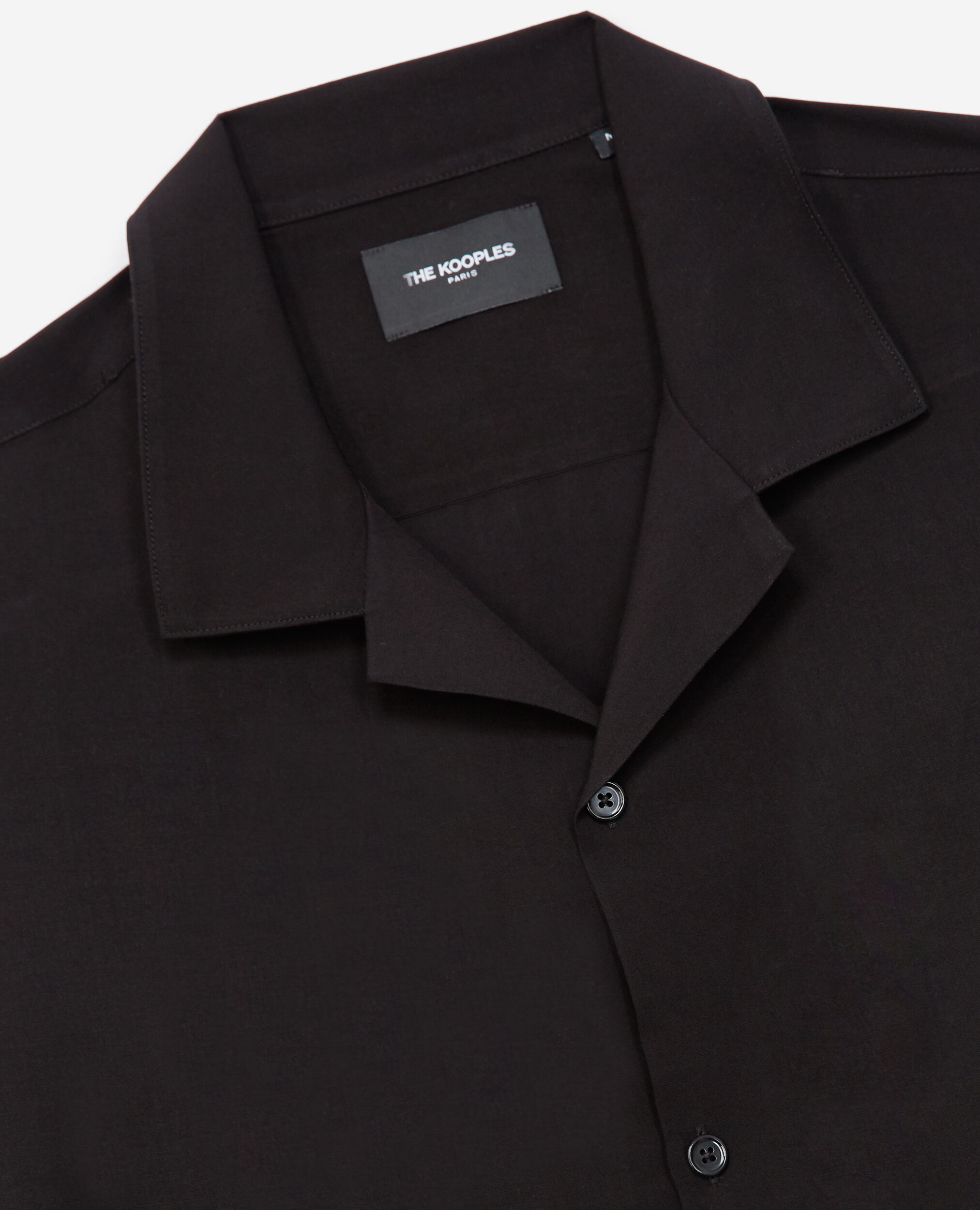 Flowing black shirt with short sleeves, BLACK, hi-res image number null