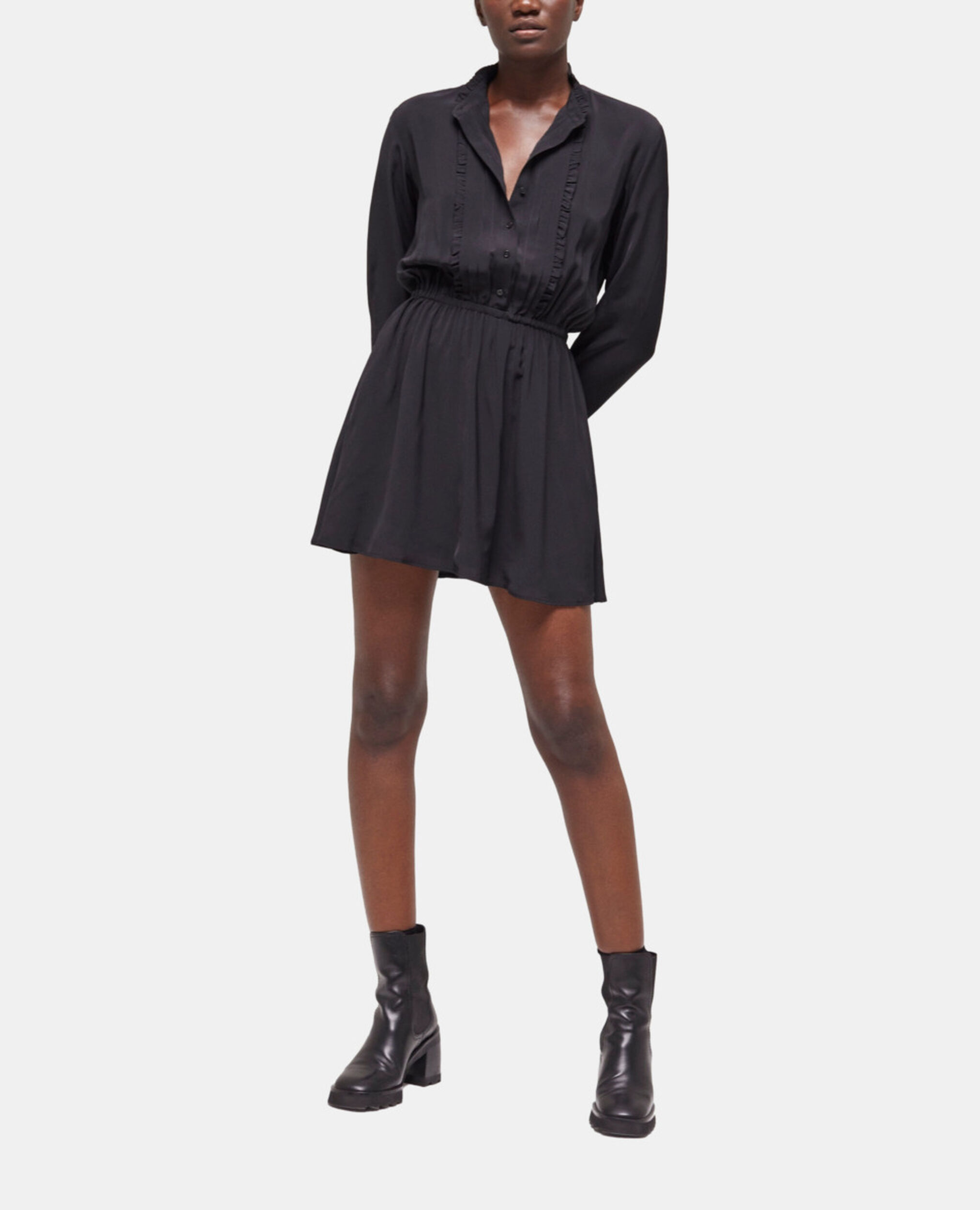 Robe courte décolletée noire, BLACK, hi-res image number null