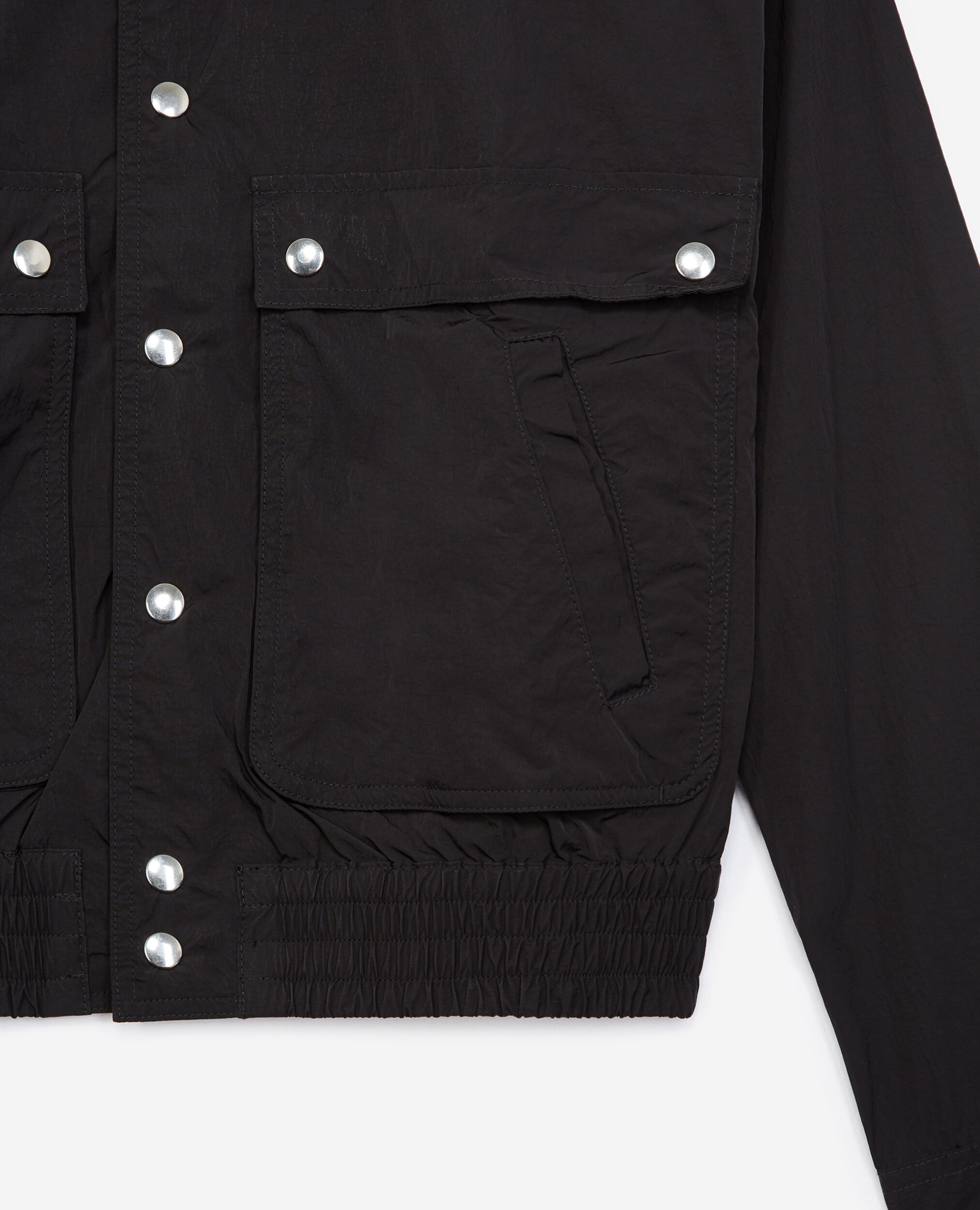 Blouson noir imperméable poches à rabat, BLACK, hi-res image number null
