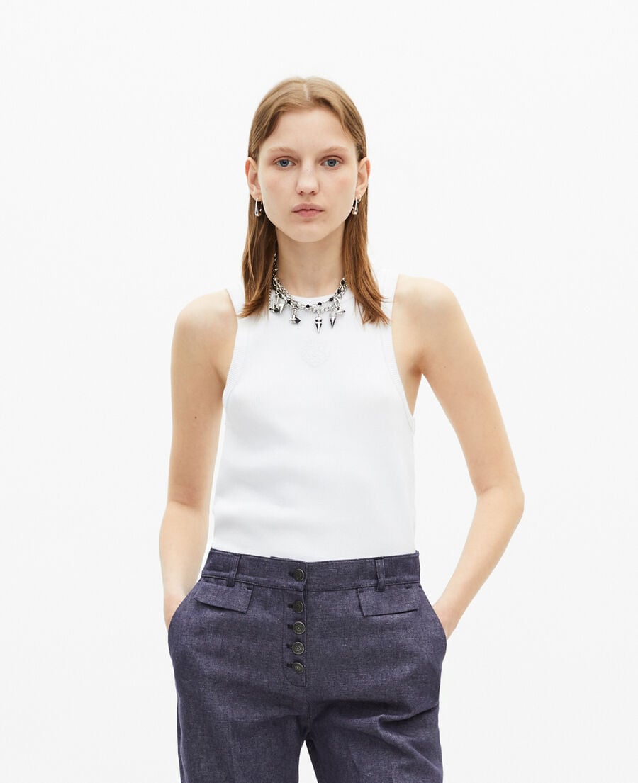 The Kooples F SILVER 2-row silver spiked necklace