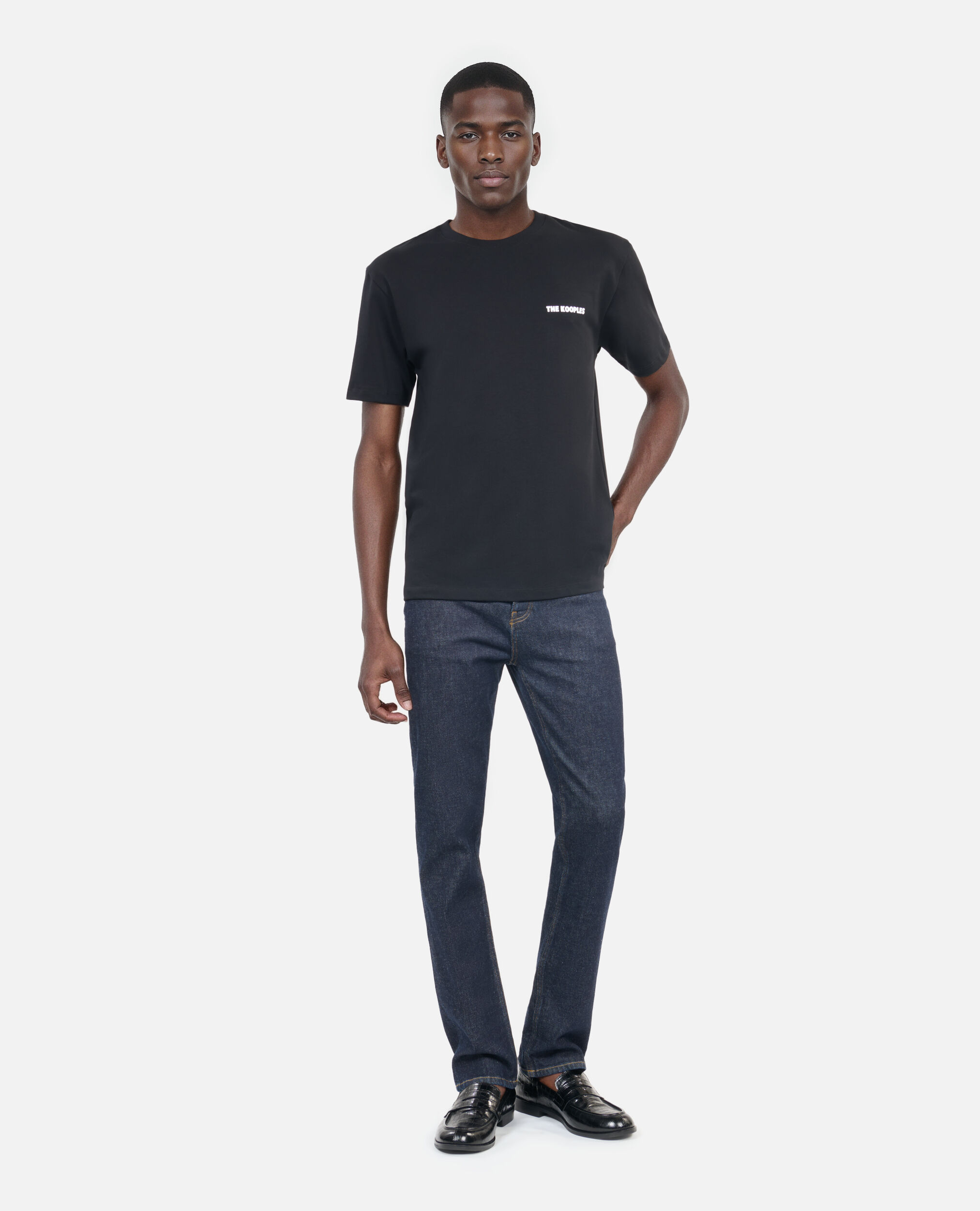 Men's black t-shirt with Logo serigraphy, BLACK, hi-res image number null