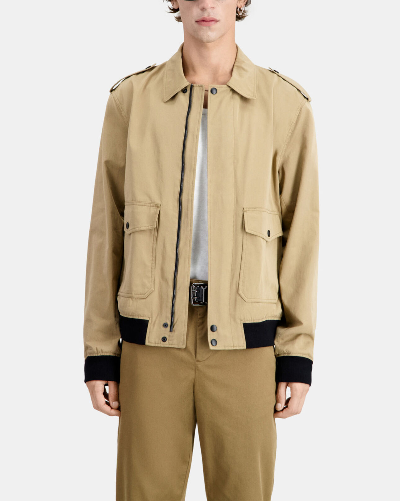 The Kooples HOMME BEIGE blouson beige en coton