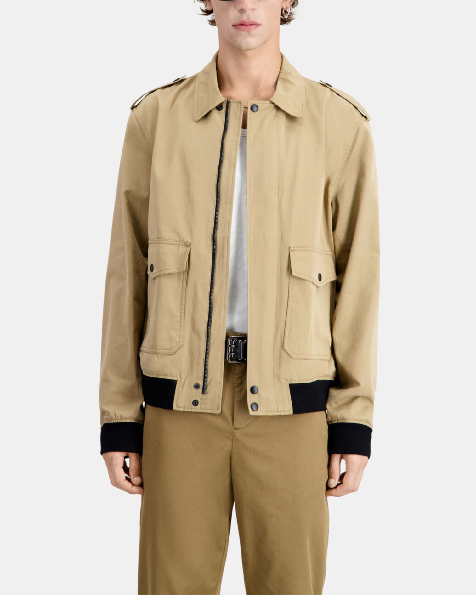 Blouson beige en coton, BEIGE, hi-res image number null