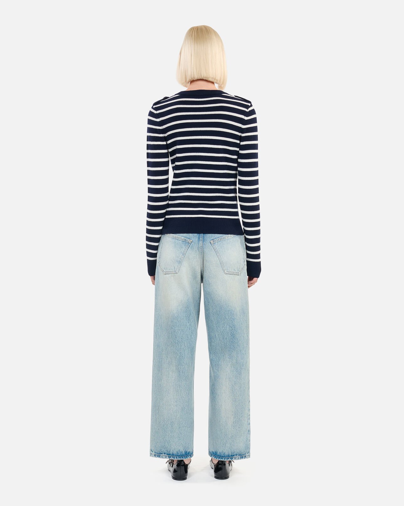 The Kooples MUJER WHITE / BLUE jersey lana rayas
