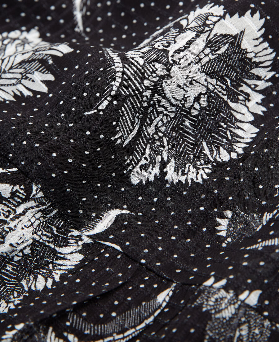 The Kooples WOMEN BLACK short jacquard dress with high neck