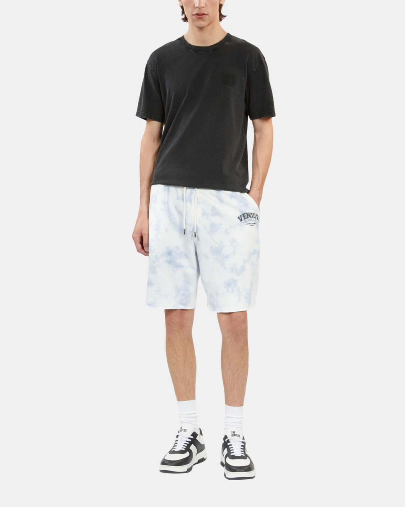 The Kooples MEN BLACK black t-shirt with logo embroidery