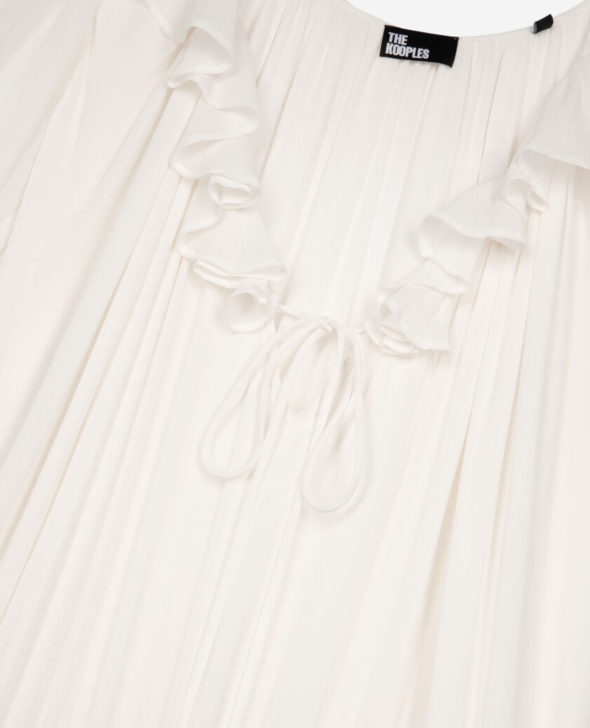The Kooples DAMEN ECRU kleid mit lavalière-kragen in ecru