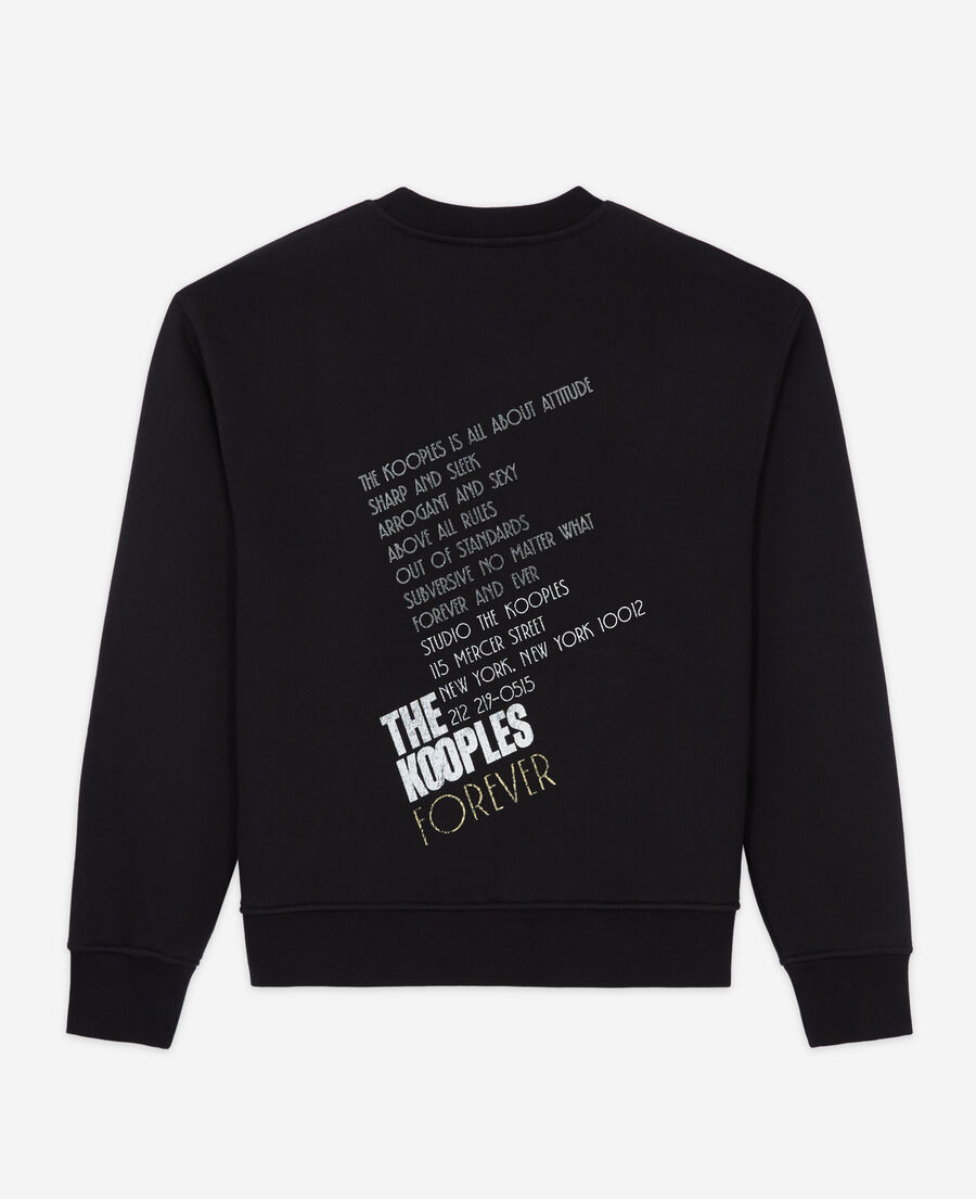 sudadera con capucha serigrafiada negra