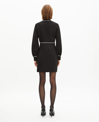 The Kooples FEMME BLACK robe courte avec détails de strass noire