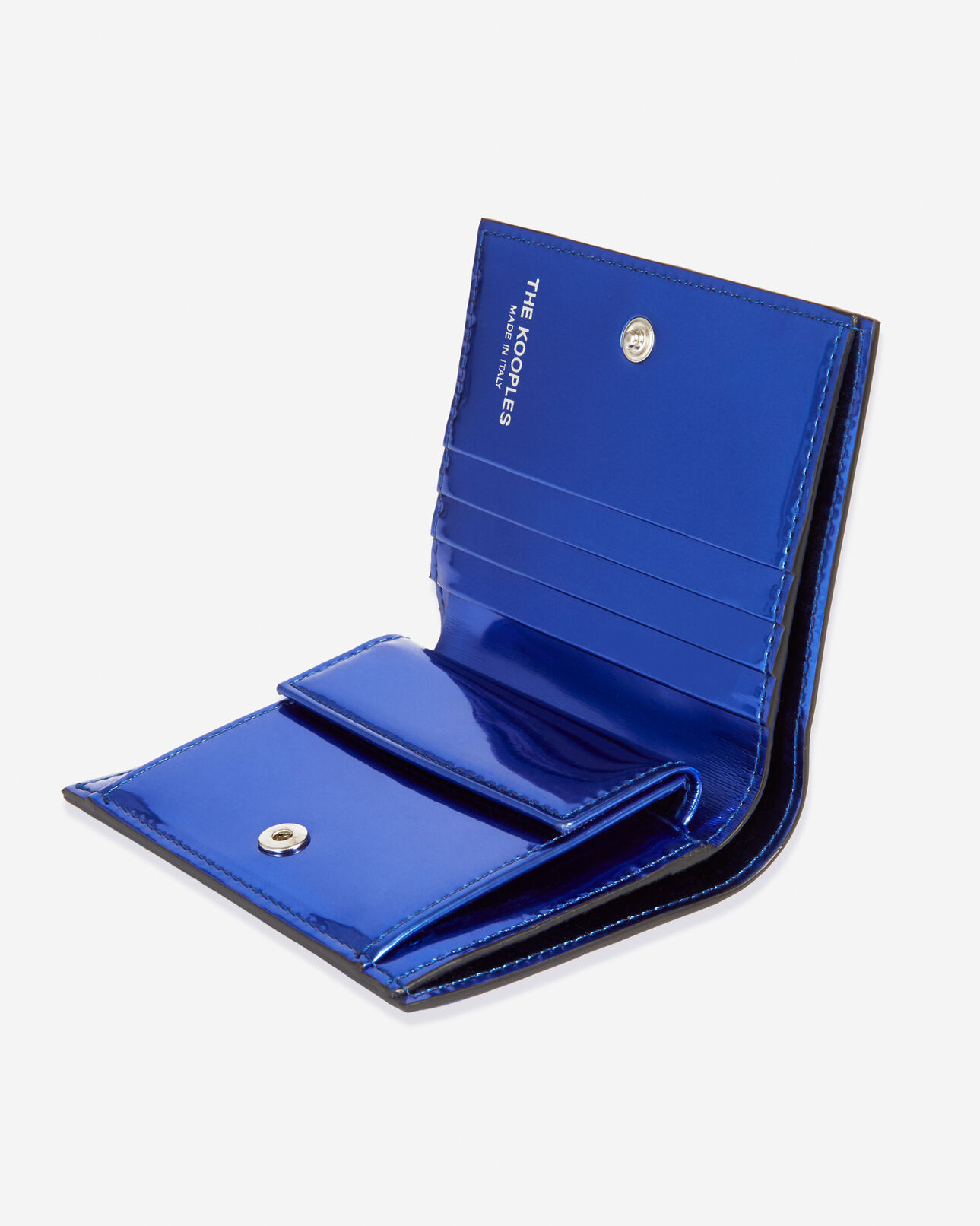 The Kooples MIXED ELECTRIC BLUE electric blue leather effect wallet with flap