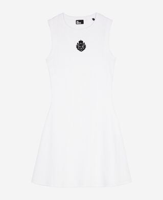 The Kooples FEMME WHITE robe courte avec logo blanche