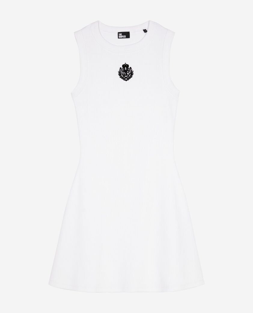 The Kooples FEMME WHITE robe courte avec logo blanche