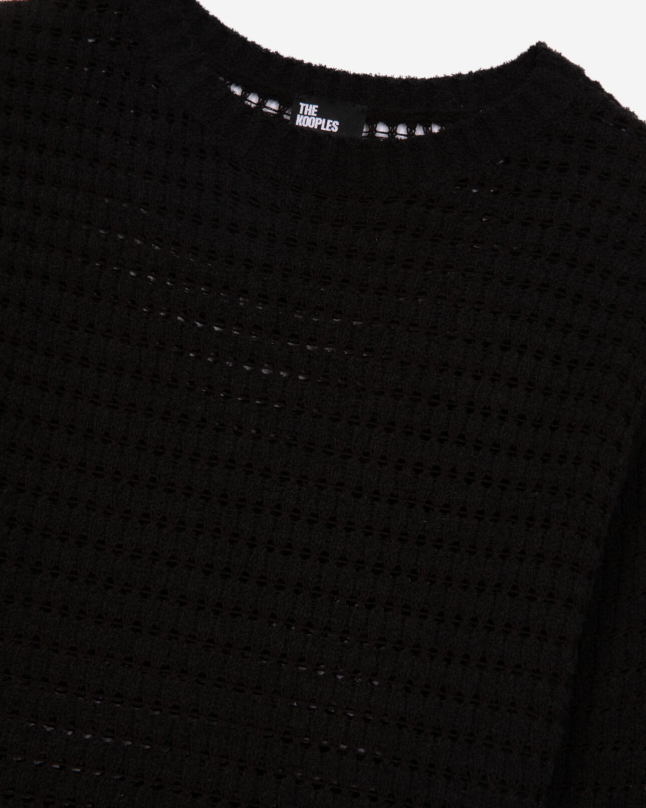 The Kooples DAMEN BLACK ajour-pullover aus baumwollmischung in schwarz