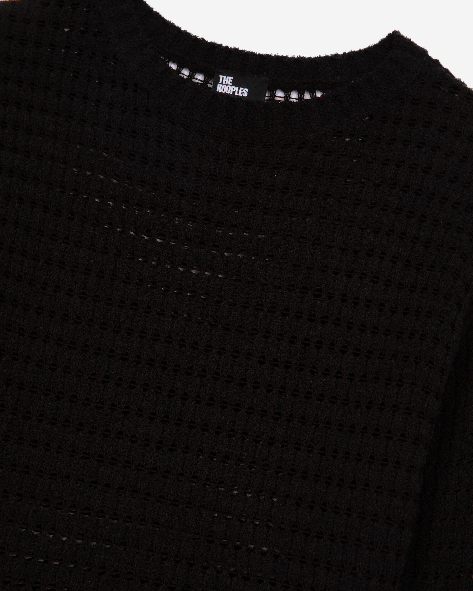 Ajour-Pullover aus Baumwollmischung in Schwarz, BLACK, hi-res image number null