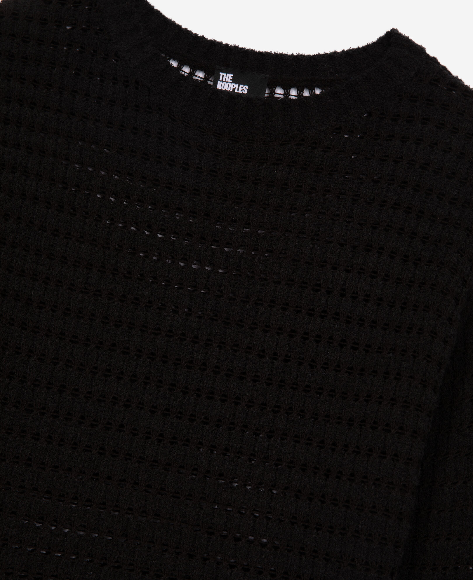The Kooples WOMEN BLACK black openwork cotton blend sweater